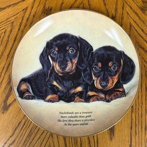 Danbury Mint Limited Edition Cherished Dachshunds Collectible Plate
